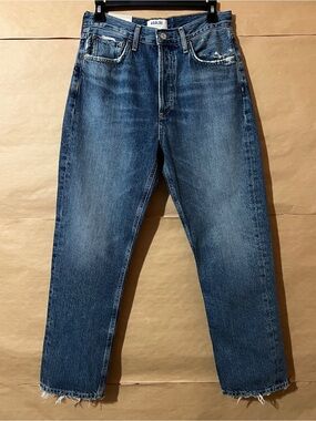 Agolde | NWT Riley Crop High Rise Straight Jeans Frequency Denim Size 27